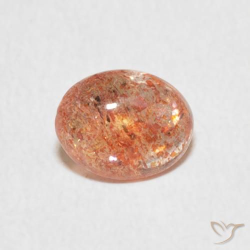 0.77ct Natural Naranja jengibre Piedrasol, Ovalada, Translúcido