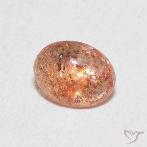 Piedrasol Naranja jengibre natural de 0.77 ct, Ovalada, Translúcido