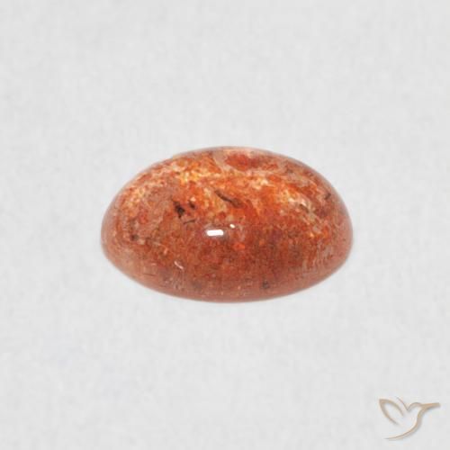 Piedrasol Naranja jengibre natural de 0.77 ct, Ovalada, Translúcido