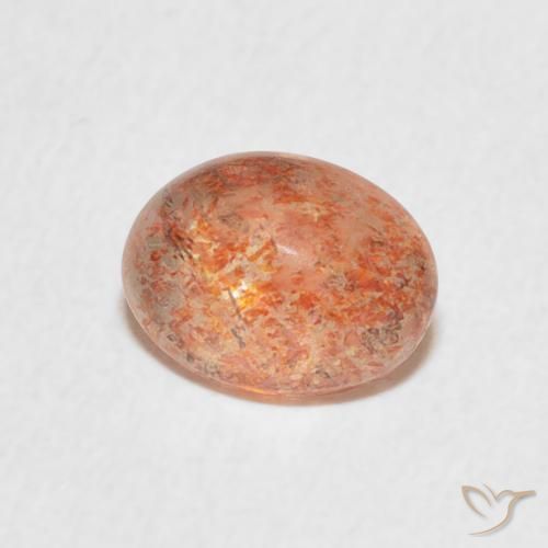 Piedrasol Naranja jengibre natural de 1.25 ct, Ovalada, Translúcido