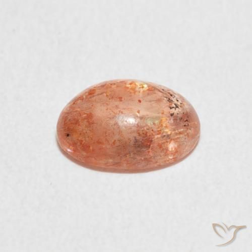 Piedrasol Naranja jengibre natural de 1.25 ct, Ovalada, Translúcido