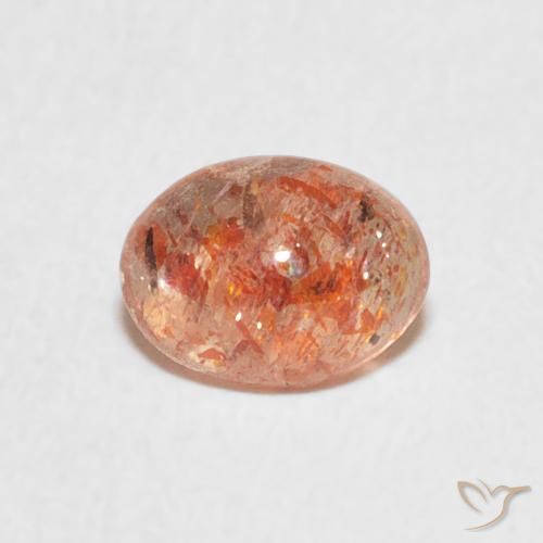 1.04ct Natural Naranja medio Piedrasol, Ovalada, Translúcido