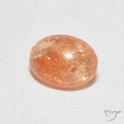 Piedrasol Medium Light-Orange natural de 1.08 ct, Ovalada, Translúcido