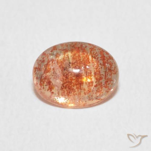 0.74ct Natural Naranja medio Piedrasol, Ovalada, Translúcido