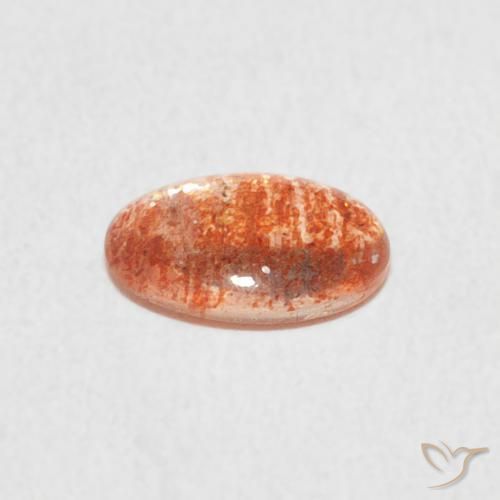 Piedrasol Naranja medio natural de 0.74 ct, Ovalada, Translúcido