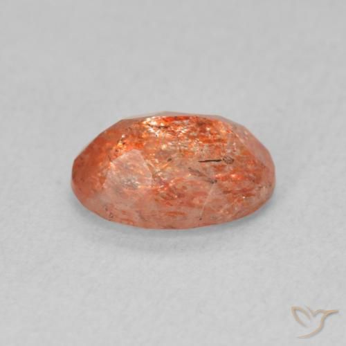 Piedrasol Medium Light-Orange natural de 1.20 ct, Ovalada, Translúcido