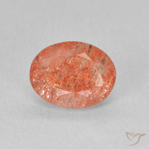 1.18ct Natural Naranja jengibre Piedrasol, Ovalada, Translúcido