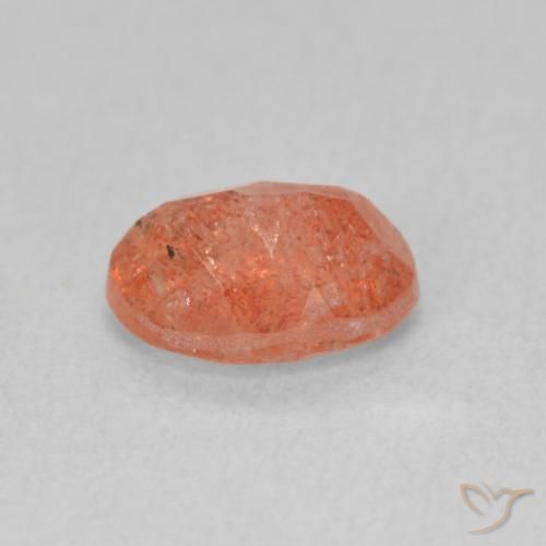 Piedrasol Naranja jengibre natural de 1.18 ct, Ovalada, Translúcido