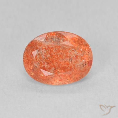1.26ct Natural Naranja claro Piedrasol, Ovalada, Translúcido