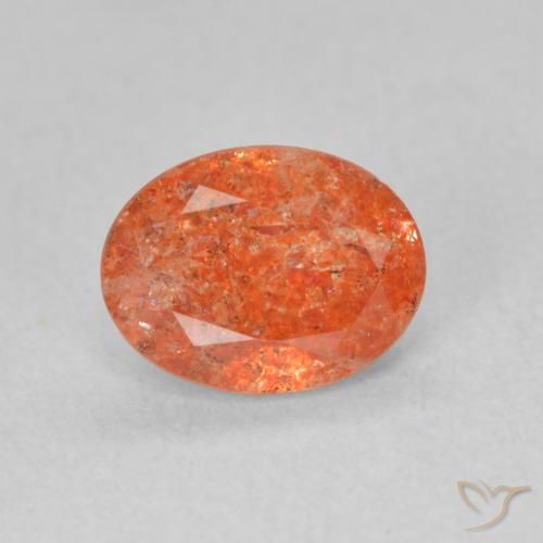 1.23ct Natural Naranja medio Piedrasol, Ovalada, Translúcido