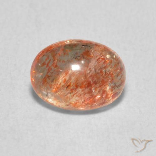 1.17ct Natural Naranja jengibre Piedrasol, Ovalada, Translúcido