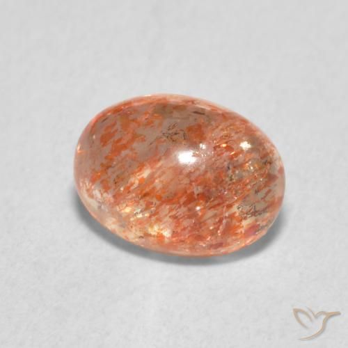 Piedrasol Naranja jengibre natural de 1.17 ct, Ovalada, Translúcido