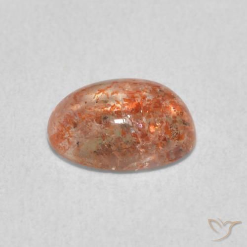 Piedrasol Naranja jengibre natural de 1.17 ct, Ovalada, Translúcido