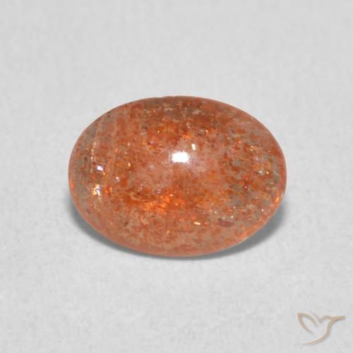 1.04ct Natural Naranja medio Piedrasol, Ovalada, Translúcido