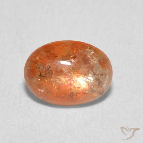 1.08ct Natural Naranja rojizo Piedrasol, Ovalada, Translúcido