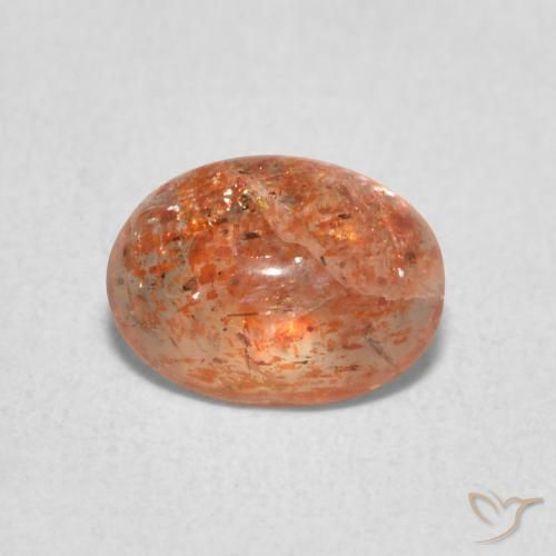 0.97ct Natural Naranja rojizo Piedrasol, Ovalada, Translúcido
