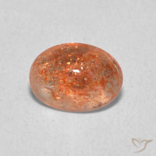1.05ct Natural Naranja rojizo Piedrasol, Ovalada, Translúcido