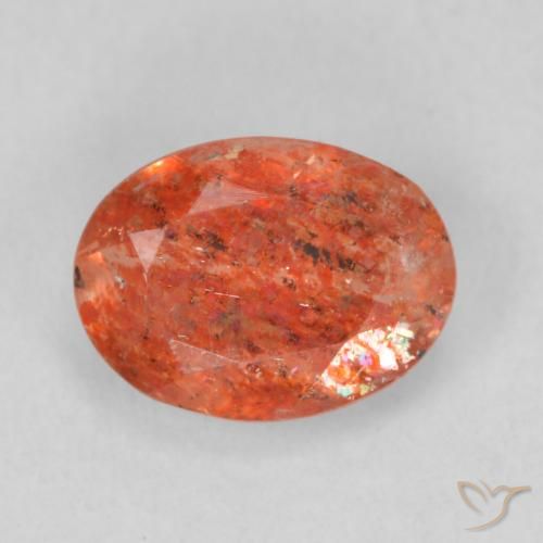 1.03ct Natural Ámbar naranja Piedrasol, Ovalada, Translúcido, Photo A