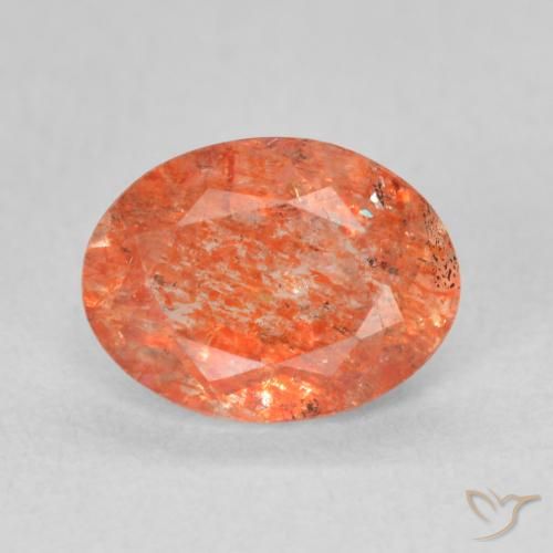 1.05ct Natural Naranja claro Piedrasol, Ovalada, Translúcido