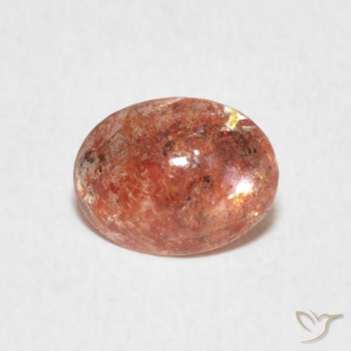 0.99ct Natural Naranja medio Piedrasol, Ovalada, Translúcido
