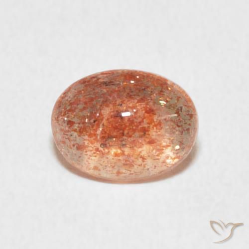 1.16ct Natural Naranja medio Piedrasol, Ovalada, Translúcido