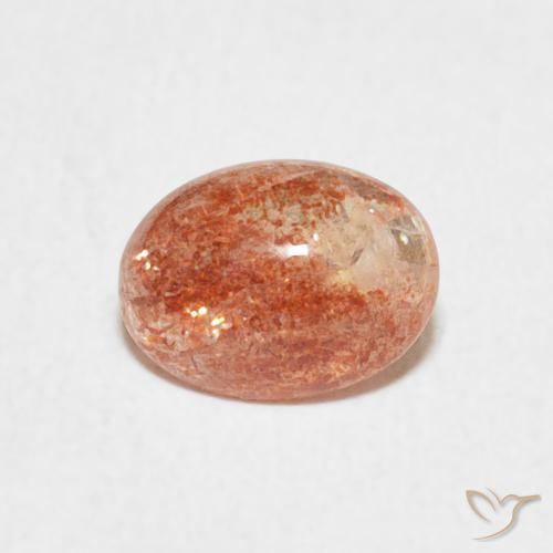 1.04ct Natural Naranja medio Piedrasol, Ovalada, Translúcido