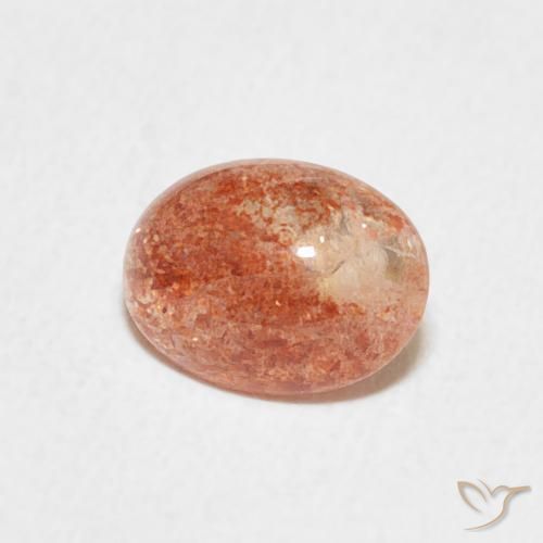 Piedrasol Naranja medio natural de 1.04 ct, Ovalada, Translúcido