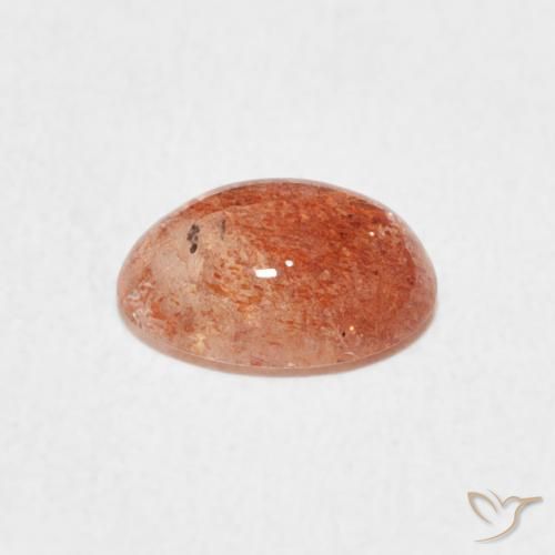 Piedrasol Naranja medio natural de 1.04 ct, Ovalada, Translúcido