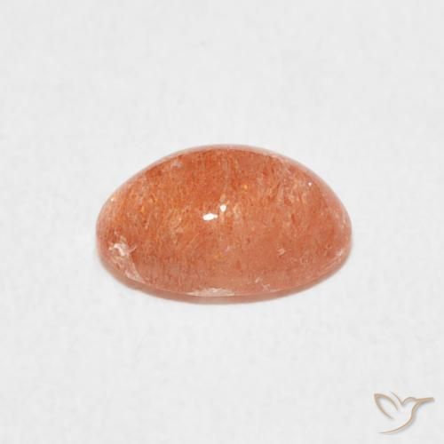 Piedrasol Naranja tigre claro natural de 1.11 ct, Ovalada, Translúcido