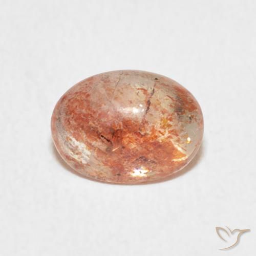 1.08ct Natural Naranja tigre claro Piedrasol, Ovalada, Translúcido