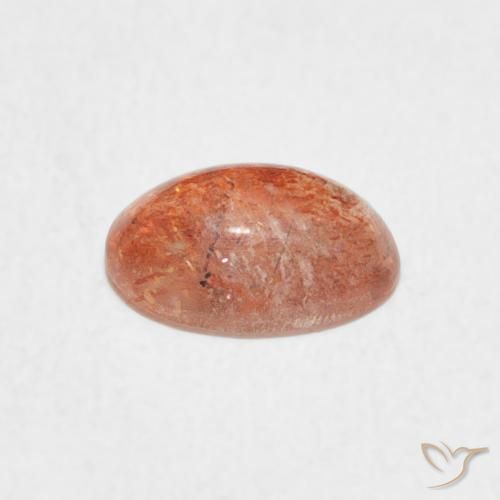 Piedrasol Naranja tigre claro natural de 1.08 ct, Ovalada, Translúcido