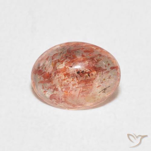 0.99ct Natural Naranja cálido Piedrasol, Ovalada, Translúcido
