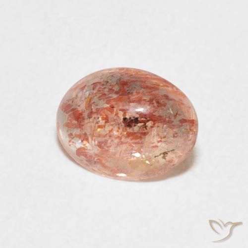 Piedrasol Naranja cálido natural de 0.99 ct, Ovalada, Translúcido