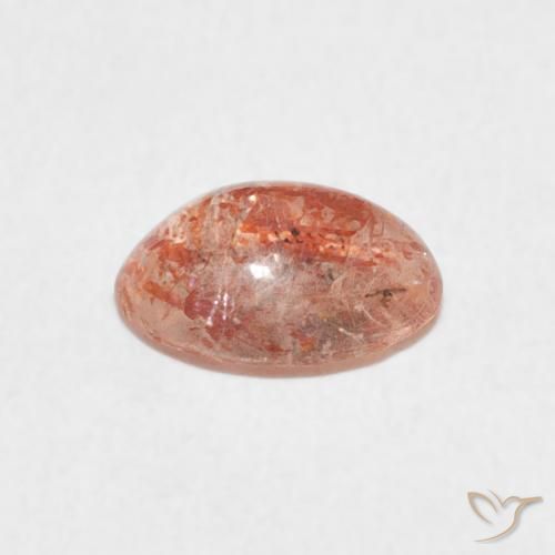 Piedrasol Naranja cálido natural de 0.99 ct, Ovalada, Translúcido