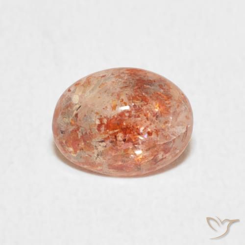 0.97ct Natural Naranja durazno Piedrasol, Ovalada, Translúcido