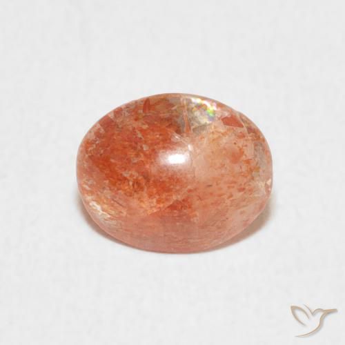 0.93ct Natural Naranja medio Piedrasol, Ovalada, Translúcido