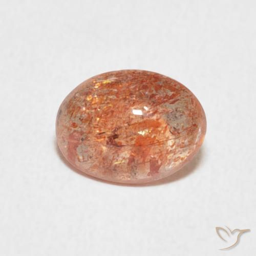 1.08ct Natural Naranja rojizo Piedrasol, Ovalada, Translúcido