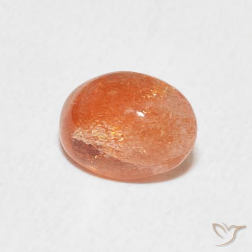 Piedrasol Naranja oscuro natural de 1.02 ct, Ovalada, Translúcido