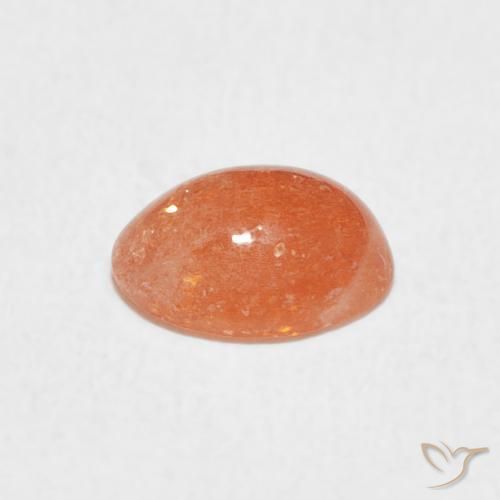 Piedrasol Naranja oscuro natural de 1.02 ct, Ovalada, Translúcido