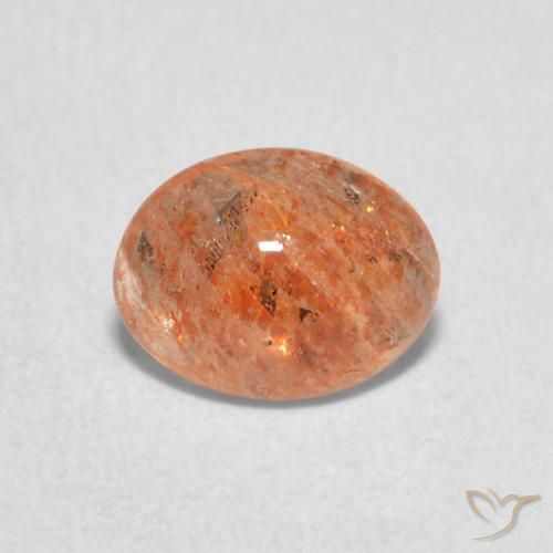 1.17ct Natural Naranja medio Piedrasol, Ovalada, Translúcido
