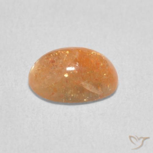 Piedrasol Naranja claro natural de 1.34 ct, Ovalada, Translúcido