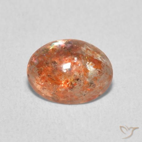 0.86ct Natural Naranja jengibre Piedrasol, Ovalada, Translúcido