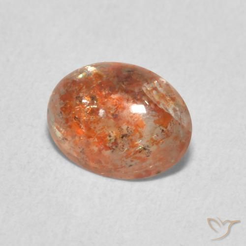 Piedrasol Naranja jengibre natural de 0.86 ct, Ovalada, Translúcido
