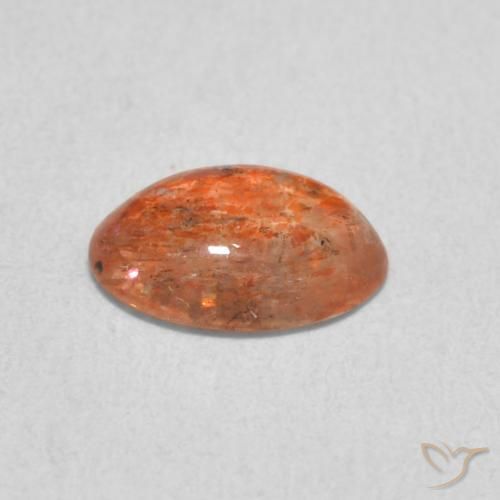 Piedrasol Naranja jengibre natural de 0.86 ct, Ovalada, Translúcido