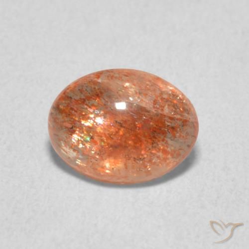 1.05ct Natural Naranja rojizo Piedrasol, Ovalada, Translúcido