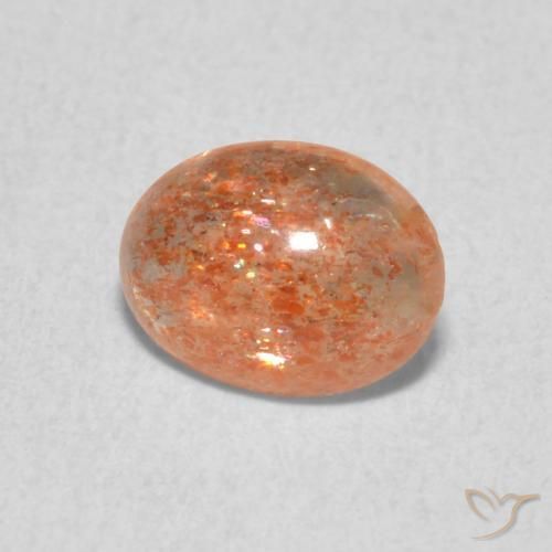Piedrasol Naranja jengibre natural de 0.93 ct, Ovalada, Translúcido