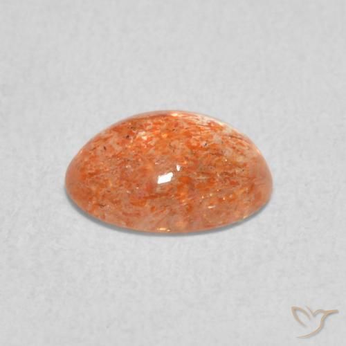 Piedrasol Naranja jengibre natural de 0.93 ct, Ovalada, Translúcido
