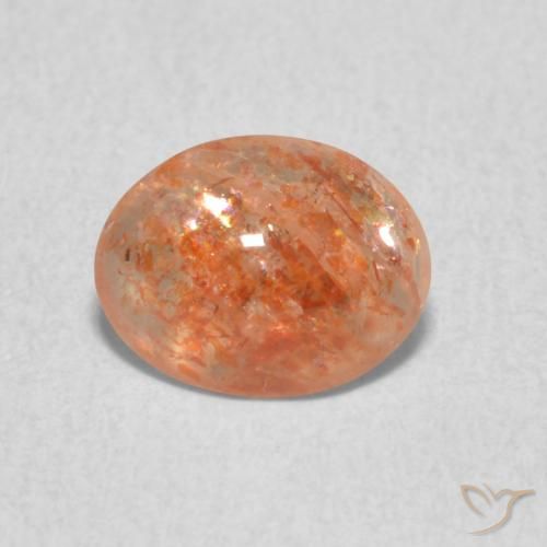 1.07ct Natural Naranja jengibre Piedrasol, Ovalada, Translúcido