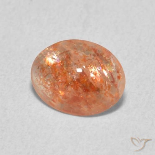 Piedrasol Naranja jengibre natural de 1.07 ct, Ovalada, Translúcido