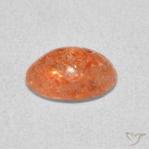 Piedrasol Naranja jengibre natural de 1.07 ct, Ovalada, Translúcido
